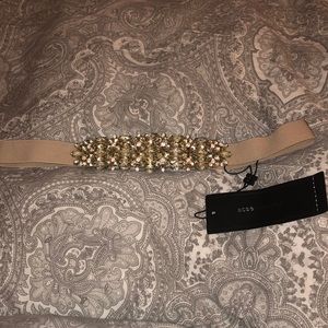 COPY - BCBGMaxazria Champagne Embellished Stretch…